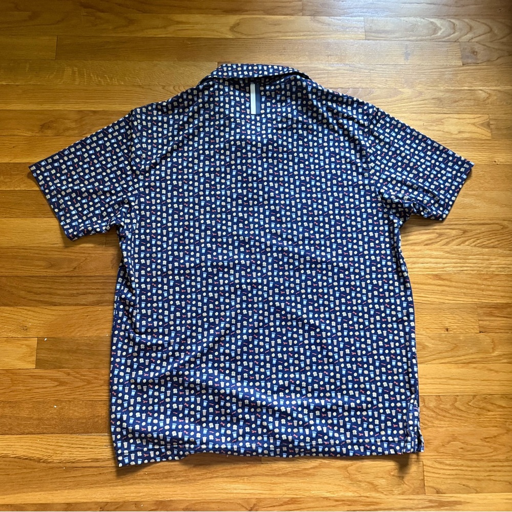 Rhoback Breakfast Performance Polo Shirt Men’s Large Navy Blue - Picture 2 of 7